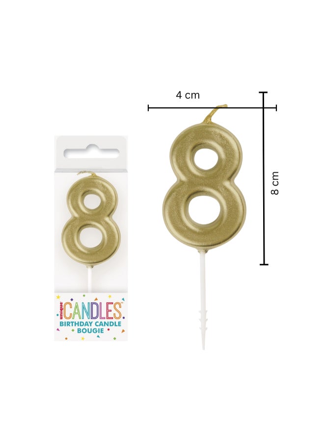 Unique Gold Number Candle 8 - Image 2